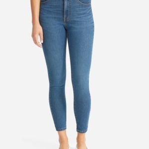 Everlane Authentic Stretch High-Rise Skinny, 24 Ankle, Mid Blue